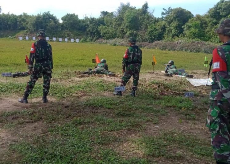 Tingkatkan Ketangkasan Prajurit, Kodim Aceh Utara Gelar Latihan Menembak dengan M-16 A1