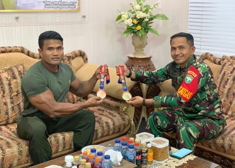 Atlet Binaraga Asal Lhokseumawe Raih Medali Emas National Event Body Fitness, Disambut Dandim