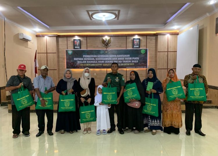 Peringati Hari Juang TNI AD, Kodim 0103 Aceh Utara Santuni Veteran, Warakawuri dan Yatim Piatu