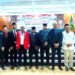 Empat paslon Wali Kota-Wakil Wali kota Lhokseumawe berpose bersama dengan pimpinan sementara DPRK Lhokseumawe, staf ahli Wali Kota dan Sekwan DPRK usai penyampaian visi-misi di ruang sidang DPRK setempat, Rabu (25/9/2024).