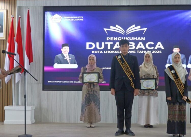 Pengukuhan Duta Baca Kota Lhokseumawe Tahun 2024. Foto: Humas
