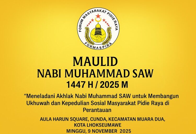 Poster Maulid Nabi Muhammad SAW 1447 H/2025 M yang digelar oleh FORMASPIRA
