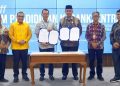 Penandatanganan Perjanjian Kerja Sama (PKS) antara BI Lhokseumawe dengan lima perguruan tinggi mitra di Ruang Theater Gedung TDC PNL