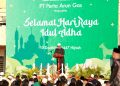 Pelaksanaan salat Iduladha 1447 H bersama pekerja PT Perta Arun Gas (PAG) dan masyarakat di Stadion Kompleks Perumahan PAG, Lhokseumawe