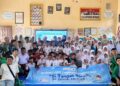 Mahasiswa KKN Kelompok 12 Universitas Malikussaleh memberikan edukasi Cuci Tangan Pakai Sabun (CTPS) bertema "Si Tangan Bersih, Si Anak Hebat" kepada siswa SD Negeri 10 Nisam, Kabupaten Aceh Utara