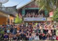 Komunitas GIR-L Kota Lhokseumawe menggelar kegiatan edukasi dan outbound bagi puluhan siswa TBM Rangkang Pustaka di Desa Meunasah Meucat, Kecamatan Nisam, Aceh Utara
