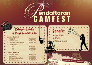 HMK Politeknik Negeri Lhokseumawe (PNL) resmi menggelar Chemical Art & Market Festival (CAMFEST) I 2026. Ajang nasional ini terbuka bagi pelajar SD hingga mahasiswa dengan total hadiah jutaan rupiah. Pendaftaran dibuka 28 September - 9 Oktober 2026